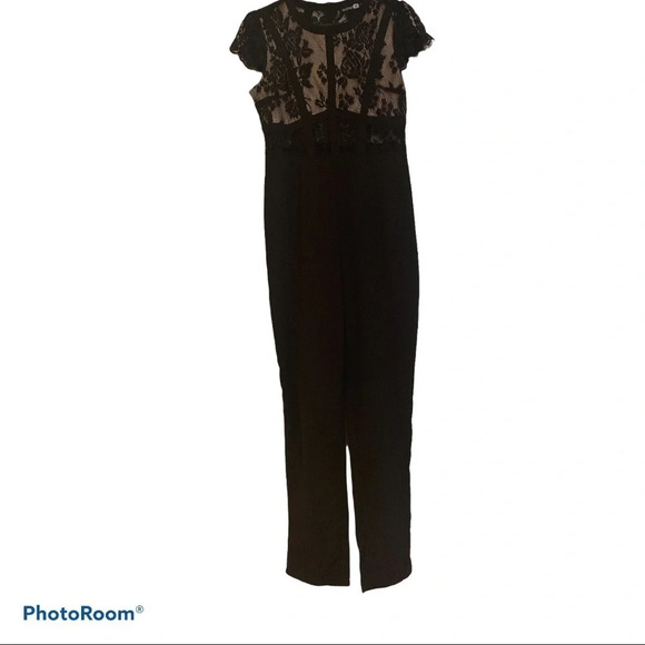 Boohoo lace top  cap sleeves jumpsuit Sz 8 - Picture 14 of 14